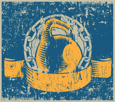 Stylized vector illustration on the theme of iron sport strong people, weightlifting old school. grunge, vintage.のイラスト素材