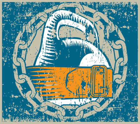 Stylized vector illustration on the theme of iron sport strong people, weightlifting old school. grunge, vintage.のイラスト素材