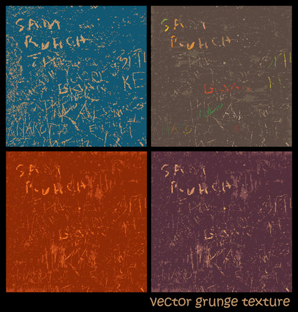 Several variants of vector textures grunge styleのイラスト素材