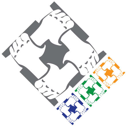 stylized hands symbolize support a strong friendship and partnership, aid, solidarity, etc.のイラスト素材