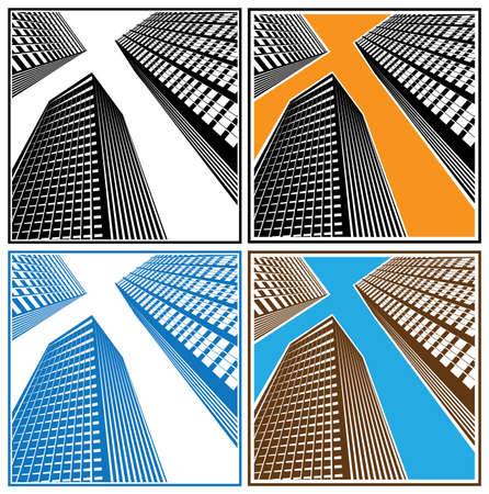 Stylized illustration of the skyscrapers of a big cityのイラスト素材