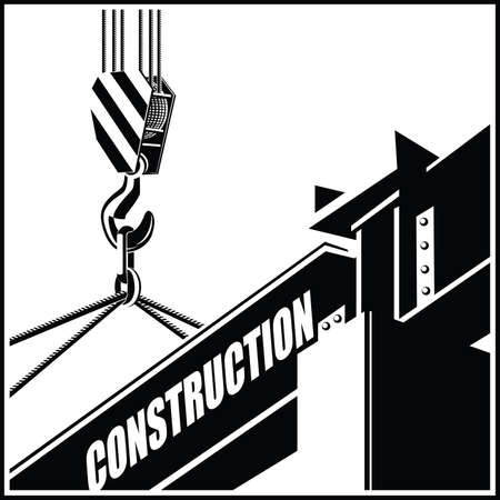 Crane and beam illustration.のイラスト素材