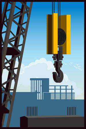 Stylized vector illustration on the theme of construction.のイラスト素材