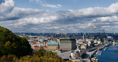 Picturesque panoramic view of one of the most historical districts of Kievのeditorial素材