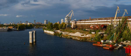 Scenic view of the industrial district of Kiev