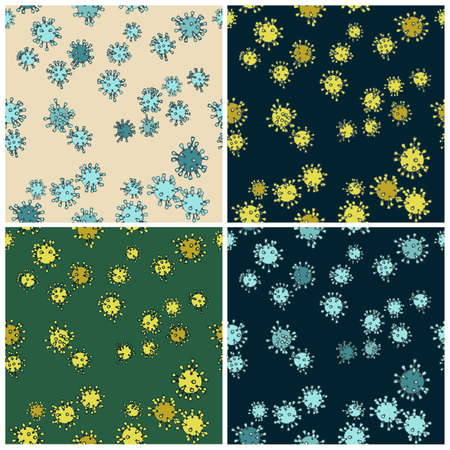 Stylized Seamless In All Directions Virus Vector Illustrationsのイラスト素材