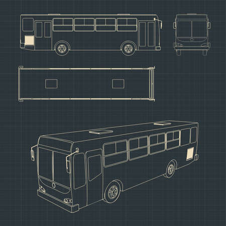 Stylized colorful vector illustration of a city bus drawingsのイラスト素材