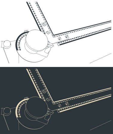 Stylized vector illustration of a Technical Drawing Boardのイラスト素材