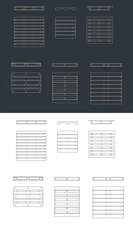 Stylized vector illustration of drawings of palletsのイラスト素材