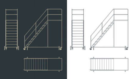 Stylized vector illustration of a platform for service drawingsのイラスト素材