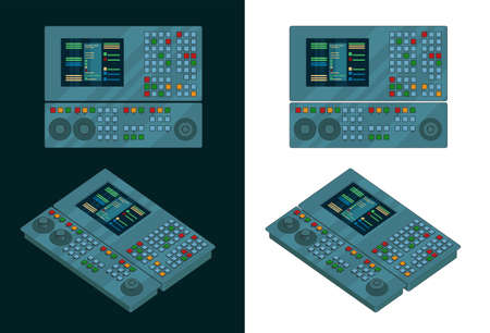 Stylized vector illustration of a remote control for controlling automated plant lines and industrial robotsのイラスト素材
