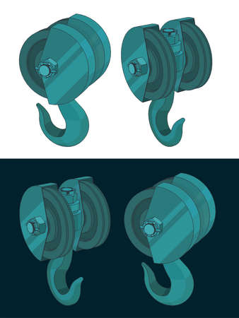 Stylized vector illustration of a crane hookのイラスト素材