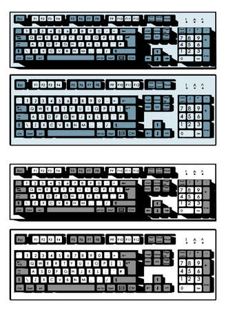 Stylized vector illustration of a mechanical keyboardのイラスト素材