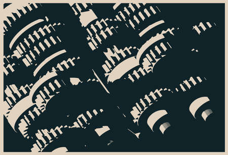 Stylized vector illustration of gearbox mechanisms close up