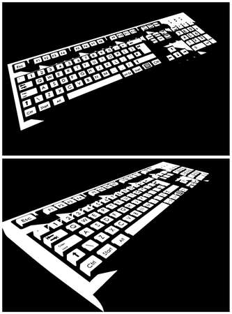 Stylized vector illustration of a mechanical keyboard close upのイラスト素材