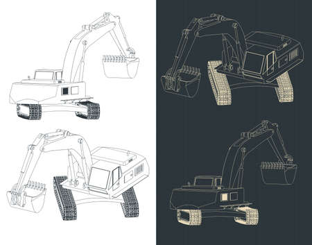 Stylized vector illustration of drawings of big diggerのイラスト素材