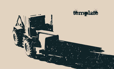 Stylized vector illustration of tractor retro poster templateのイラスト素材