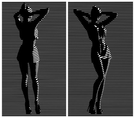 Stylized vector illustrations of a beautiful girl in a light dressのイラスト素材
