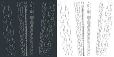 Stylized vector illustration of chains