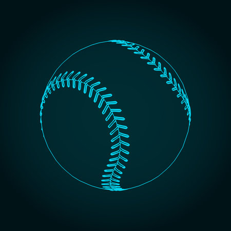 Stylized vector illustrations of baseball ballのイラスト素材