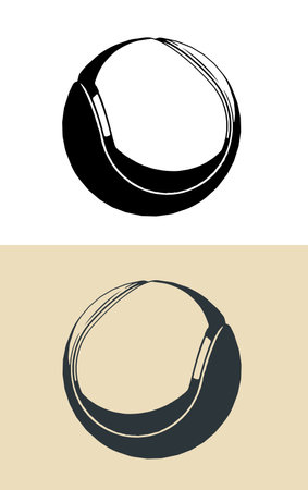 Stylized vector illustrations of tennis ballのイラスト素材