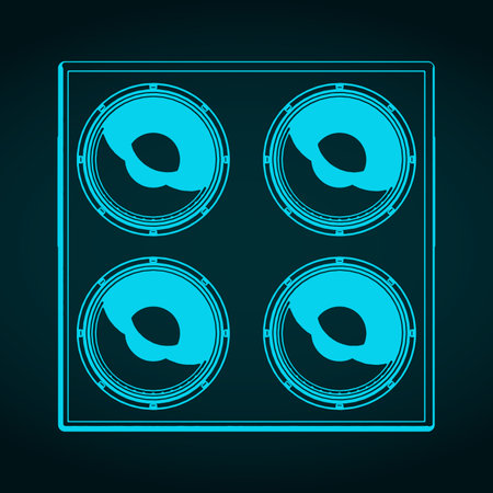 Stylized vector illustration of bass speaker cabinetのイラスト素材