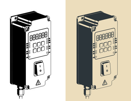Stylized vector illustrations of machine control deviceのイラスト素材