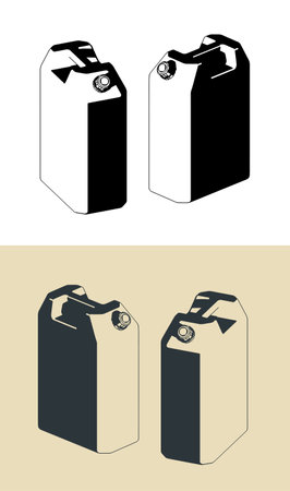 Stylized vector illustration of large plastic canisterのイラスト素材