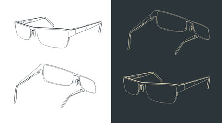 Stylized vector illustrations of a glassesのイラスト素材