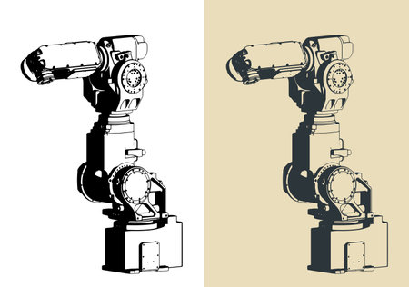 Industrial robot for automated production linesのイラスト素材