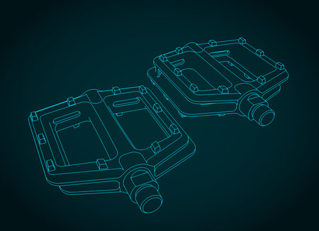 Stylized vector illustration of drawings of bicycle pedalsのイラスト素材