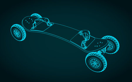 Stylized vector illustration of mountainboardのイラスト素材