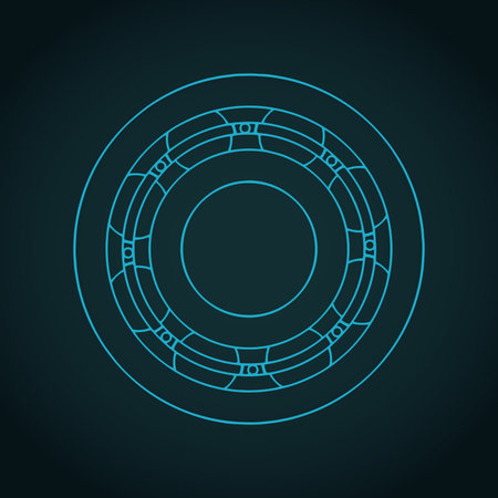 Stylized vector illustration of blueprint of a ball bearingのイラスト素材