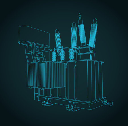 Distribution transformer stylized vector sketch