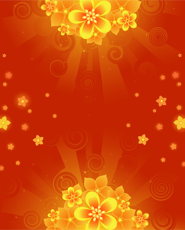 Glowing red, summer background with orange with bright colors.        のイラスト素材