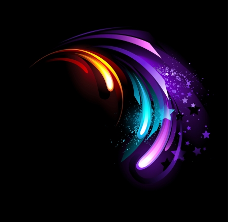 abstract , blue , purple , hot  crystal on a black background  のイラスト素材