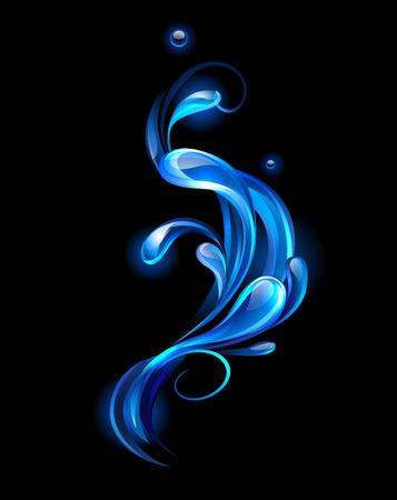 artistically painted drops of water on black background のイラスト素材