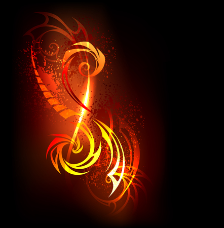 abstract fire pattern on black background.のイラスト素材