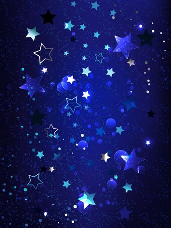 Dark, blue textured background with blue, shiny, little stars. Phantom blue.のイラスト素材