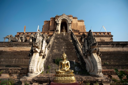 Wat Chedi Luang Temple ,Chiang mai , Thailandの写真素材