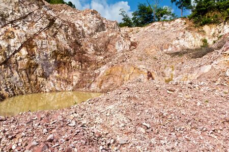 Hill after landslip on the  landscape deformation