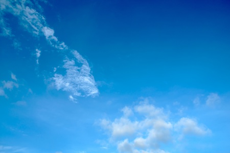 Blue Sky background with tiny cloudsの写真素材