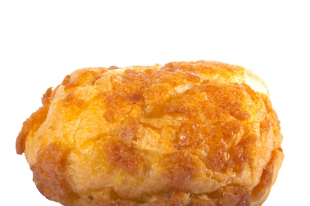Green tea Choux cream Bigne stuffed with pastry cream icing sugar on topの写真素材