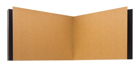 Open page recycled paper notebook isolated on white background.の写真素材