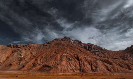 Mountains and ground in cloudy weather