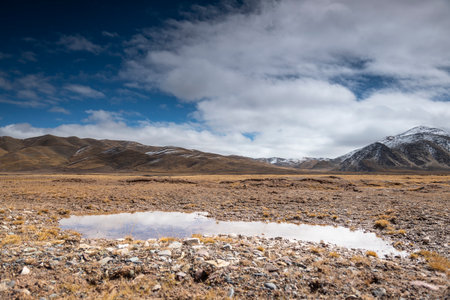plateau area under cloudy weatherの写真素材