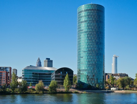 Frankfurt, Germany: Westhafen Tower is a skyscraper  and landmark of Frankfurtのeditorial素材