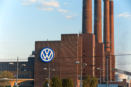 Wolfsburg, Germany - September 26, 2015: Heating station at Volkswagen manufacturing facility, famous landmark of Wolfsburg, Lower Saxony, Germanyのeditorial素材