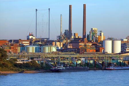 Leverkusen, Germany - October 1, 2015 - Chempark and sign of German multinational chermical and Pharmaceutical Company Bayer in Leverkusenのeditorial素材