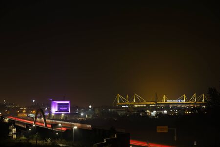 Dortmund, Germany - November 1, 2015: Skyline of Dortmund at night